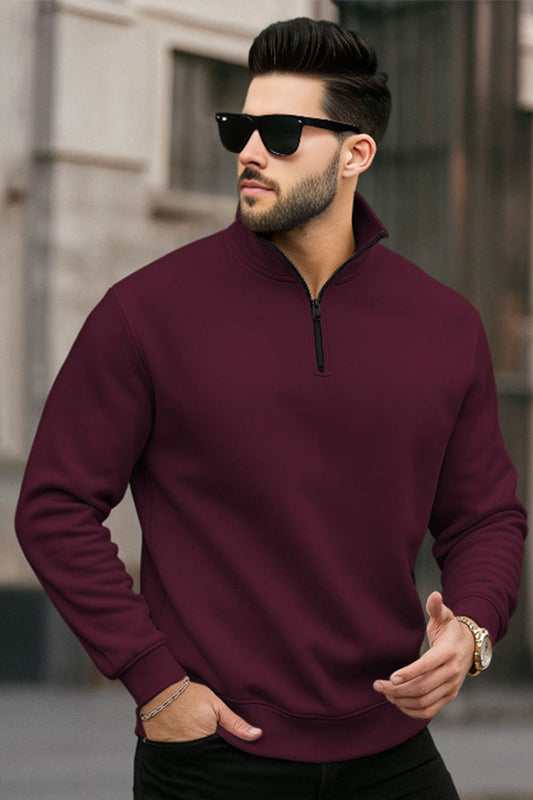 Quarter-Zip Sweatshirt | Elian – Bordeaux
