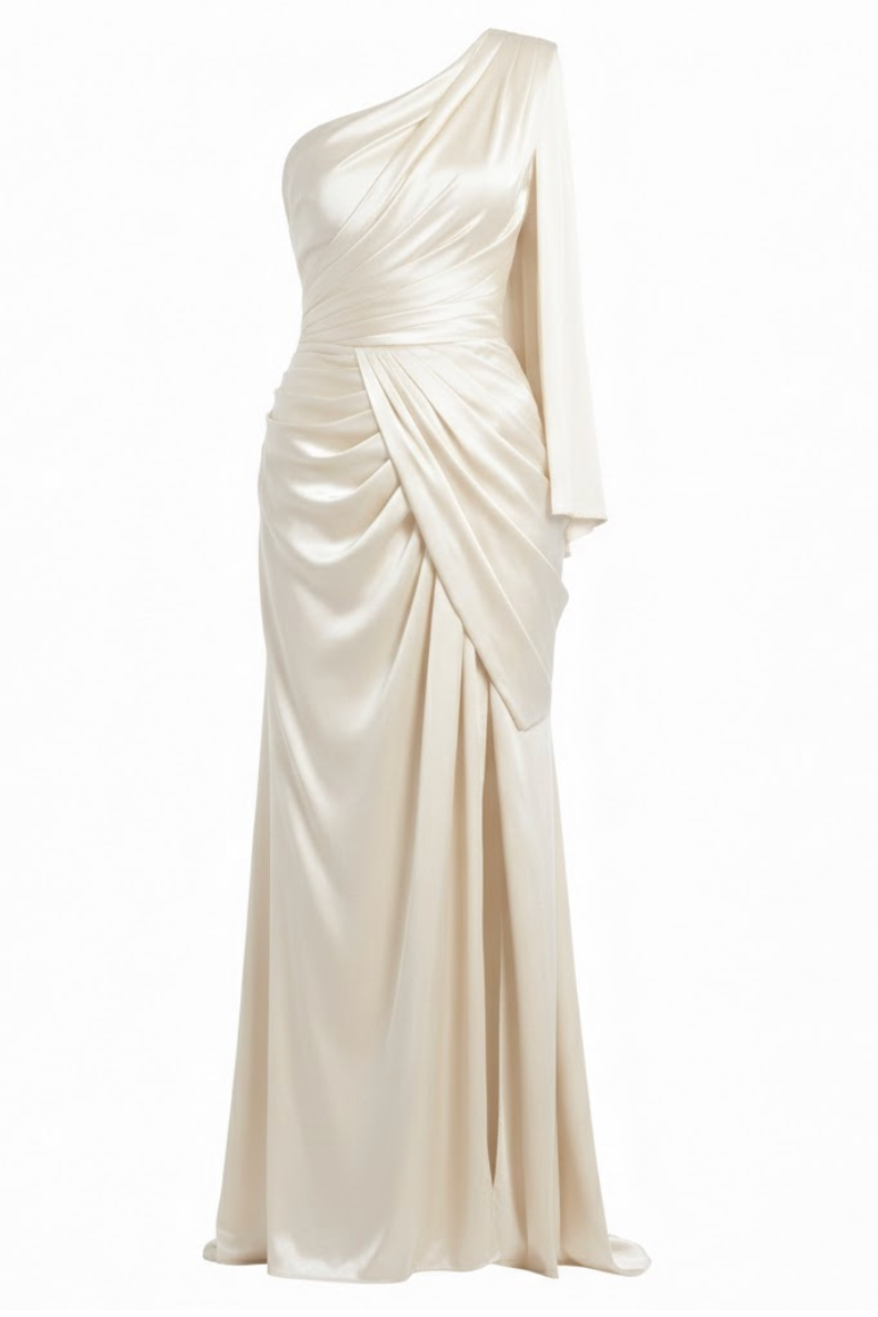 Veltrane Maison – Draped Silk Satin Couture Gown