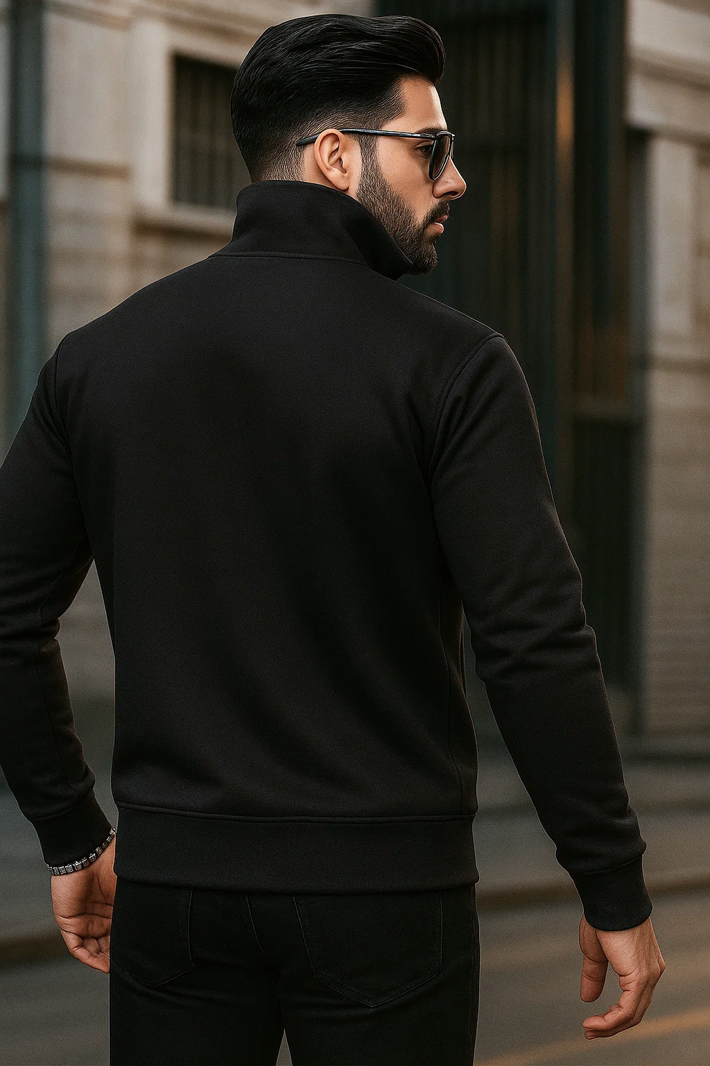 Quarter-Zip Sweatshirt | Magnus – Charcoal Black