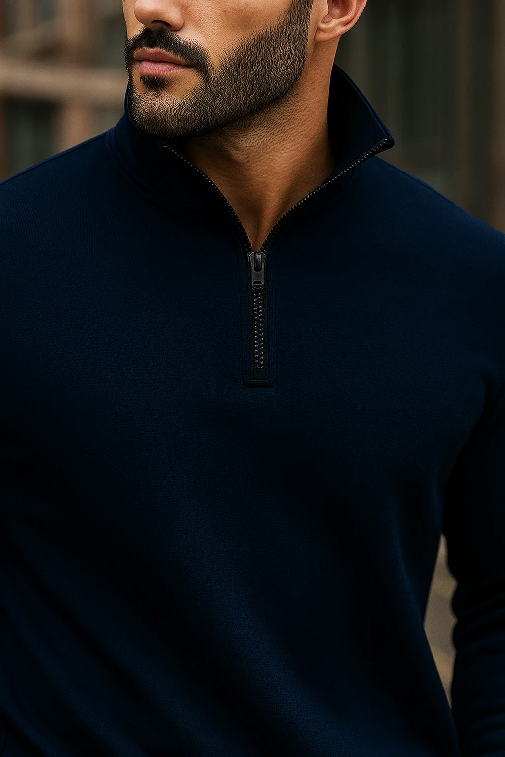 Quarter-Zip Sweatshirt | Kael – Midnight Blue