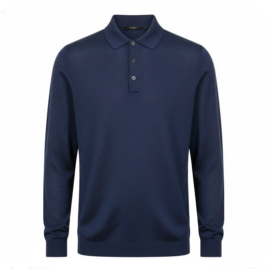 Elvyn – Fine-Gauge Knit Long-Sleeve Polo