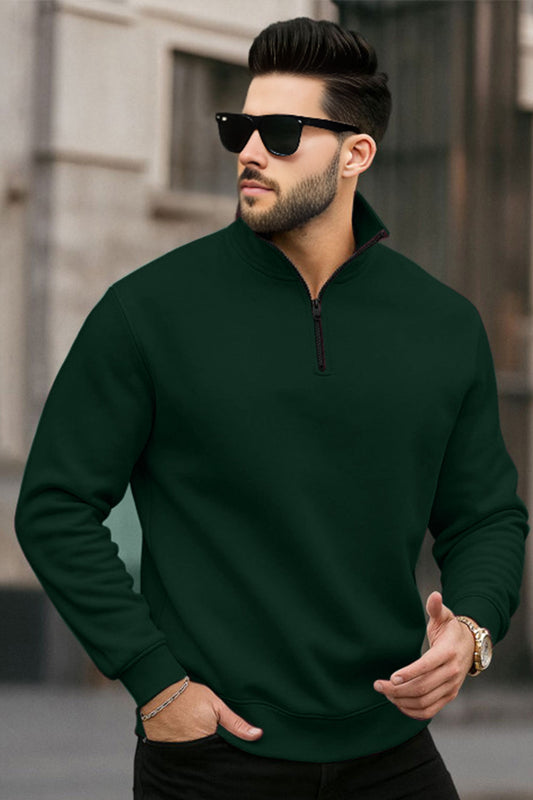 Quarter-Zip Sweatshirt | Silas – Forest Green
