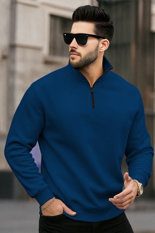 Quarter-Zip Sweatshirt | Cedric – Royal Blue