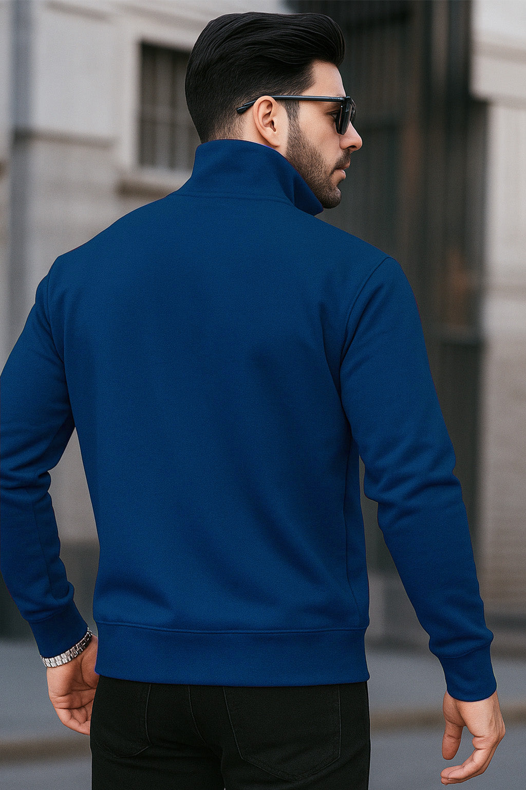 Quarter-Zip Sweatshirt | Cedric – Royal Blue
