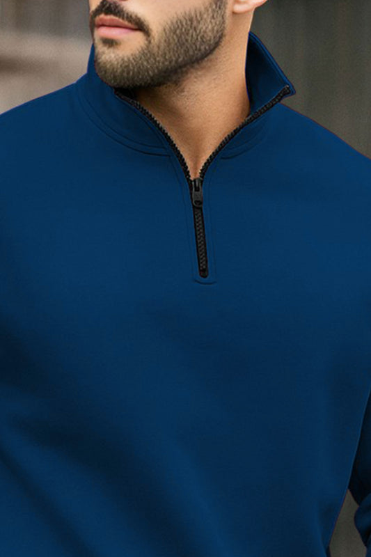 Quarter-Zip Sweatshirt | Cedric – Royal Blue