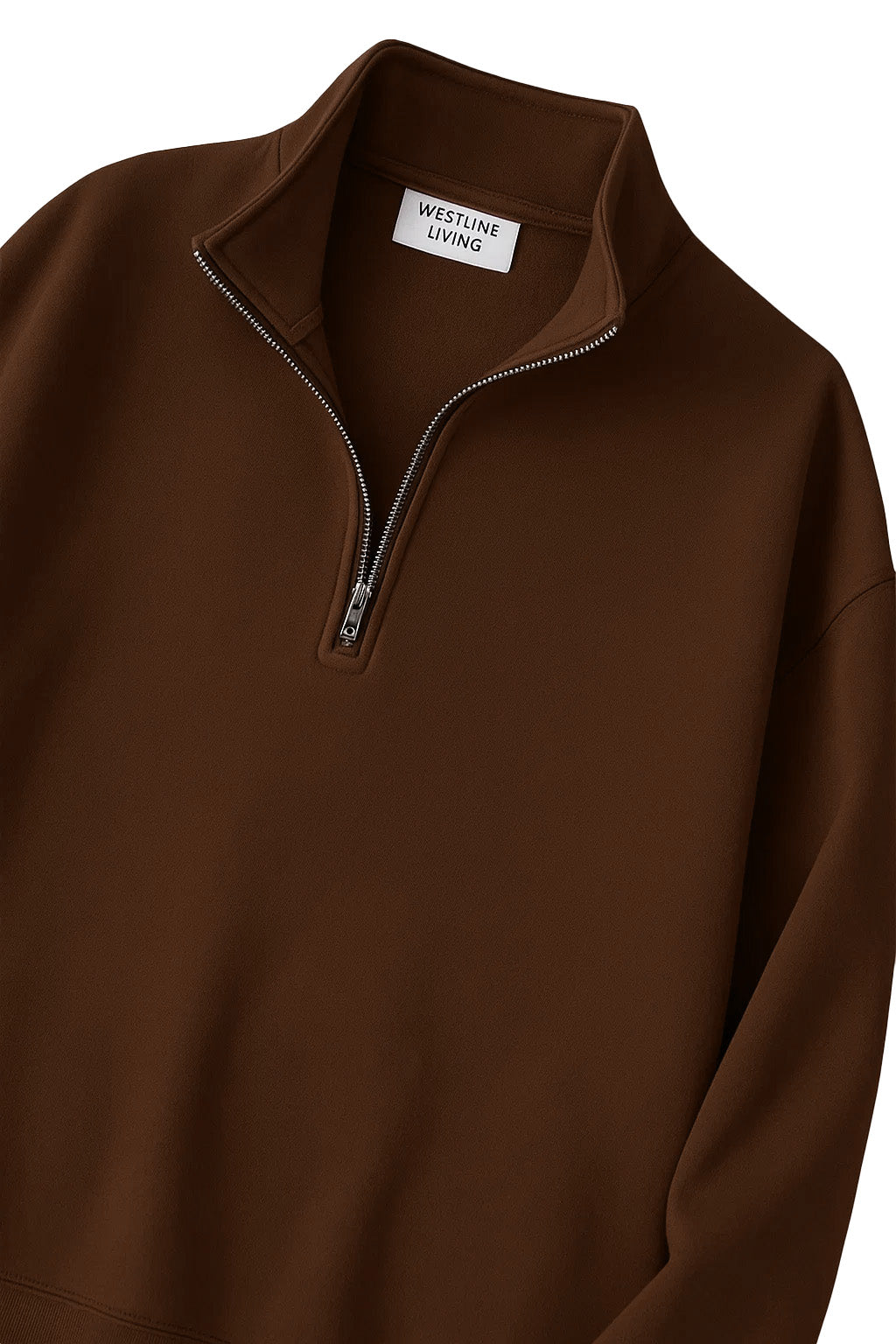 Quarter-Zip Sweatshirt | Theron – Dark Cocoa