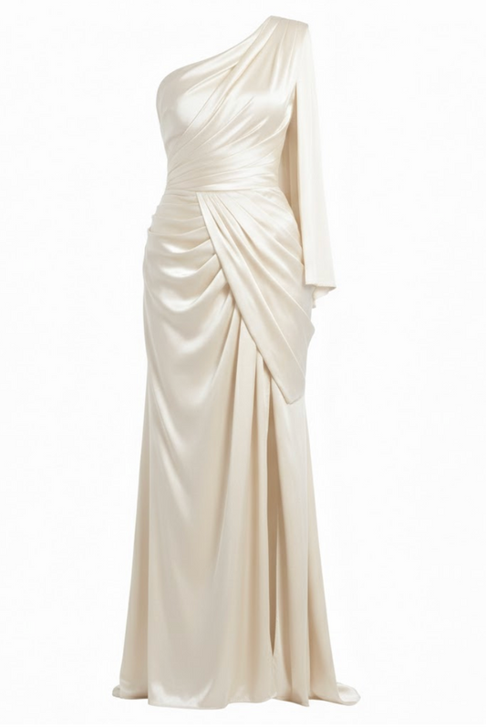 Veltrane Maison – Draped Silk Satin Couture Gown